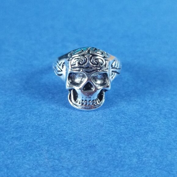 💀 Skull With Exposed Brains Gothic Ring – Size 10 - Picture 2 of 4